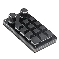 Zyyini 12 Keys OSU Gaming Keyboard, DIY Programmable PC Keyboards with 2 Knobs, Portable Mechanical Gaming Keypad for Industrial Control, Laboratory