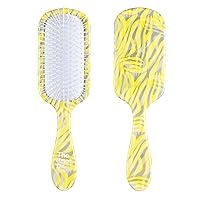 The Knot Dr. for Conair Hair Brush, Wet and Dry Detangler, Removes Knots and Tangles, For All Hair Types, Yellow/Grey Zebra