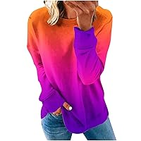 Ceboyel 1/4 Zip Long Sleeve Shirts Gradient Fall Sweatshirts Casual Loose Fit Blouse Tops Dressy Trendy Clothing 2023