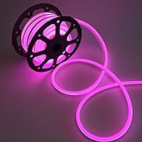330FT 110V Flexible LED Neon Flex Rope Light Indoor Outdoor Holiday Party Building Exterior Decoration & Commercial Lighting (Pink)