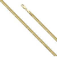 10k Yellow Gold Miami Cuban Chain Necklace, 5.0 mm | Solid Gold Jewelry for Men and Women
