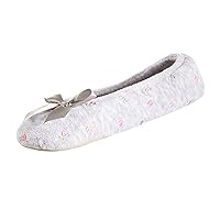 isotoner Women's Embroidered Terry Ballerina Slippers
