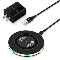 15W Fast Wireless Charger Samsung S24 Fast Charging Pad Charger Station for Samsung Galaxy S24 Ultra S23FE S22 Plus/Z Flip 5/Z Fold 5/S21 S20 FE S10 S9 S8 Plus Note 20 10 9,QC 3.0 Wall Charger Adapter