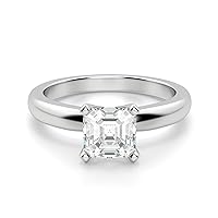 Kiara Gems 1.80 CT Asscher Infinity Accent Engagement Ring Wedding Eternity Band Vintage Solitaire Silver Jewelry Halo Anniversary Praise Ring Gift