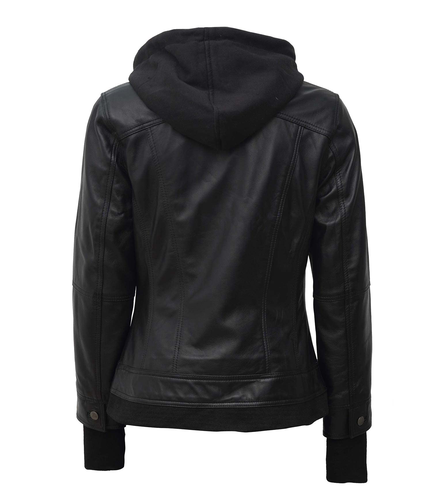 Hooded Leather Jacket Women - Real Lambskin Womens Leather Jacket with Hood