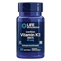 Life Extension Low Dose Vitamin K2 and Vitamin D3 Supplement Bundle - 90 Softgels and 60 Softgels