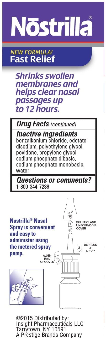 Nostrilla Nasal Decongestant Original Fast Relief 0.50 oz (Pack of 12)