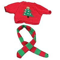 Toyvian 1 Set Dollhouse Clothes Santa Wine Bottle Cover Doll Knitted Scarf Clothes Xmas Doll Clothes Doll Knitted Sweater Christmas Doll Outfit Mini Sweaters Child Accessories Winter