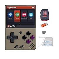 Miyoo Mini V2 Handheld Game Console 2.8 inch Classic System Retro Video Games Consoles Portable Rechargeable Hand Held Retro Gray 64GB with Case