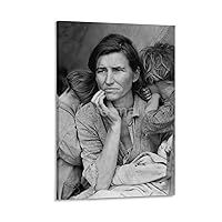 Migrant Mother by Dorothea Lange, 1936 Vintage Poster Canvas Painting Wall Art Poster for Bedroom Living Room Decor 16x24inch(40x60cm) Frame-style