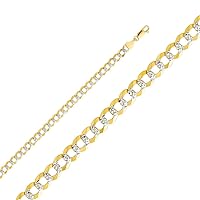 14K Yellow Gold 5.7mm Cuban WP Chain for Women and Men | 14K Solid Gold Lobster Clasp Jewelry for Men’s Women’s Girls | Jewelry Gift Box | Gift for Her | Gold Bracelet