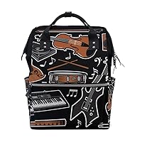 Diaper Bag Backpack Musical Instrument Casual Daypack Multi-Functional Nappy Bags