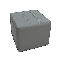 Tufted Square Accent Ottoman; Beautifully Upholstered Furniture for Modern Home, Office, Library or Waiting Area; Seating, Footstool, Side Table Use - Gray, 13381-GY