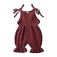 Summer 1 Piece Outfit Newborn Infant Baby Girls Boys Romper Jumpsuit Sleeveless Solid Playsuit Toddler Girls