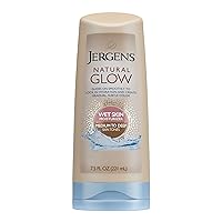 Jergens Natural Glow In Shower Lotion, Self Tanner for Medium to Deep Skin Tone, Sunless Tanning Wet Skin Lotion for Gradual, Flawless Color, 7.5 Ounce (Packaging May Vary)