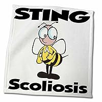 3dRose Bee Sting Scoliosis Awareness Ribbon Cause Design - Towels (twl-115062-3)