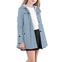Cromoncent Girl's Hoodie Trench Coat Cute Dress Coat Outerwear, 3-12 Years