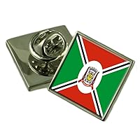 Criciuma City Santa Catarina State Flag Lapel Pin Engraved Box