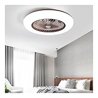 Ceiling Fan with Lights Minimalist Ceiling Fan with Light Ultra-Thin Enclosed Ceiling Fan Lighting with Remote Control Nordic Round Ceiling Fan Lights/Brown