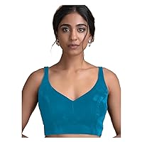 Women's Readymade Velvet Blouse For Sarees Indian Bollywood Designer Padded Stitched Crop Top Choli