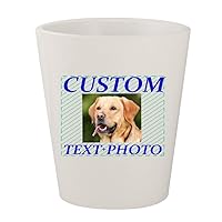 Custom Printed 1.5oz Ceramic White Shot Glass CP06 - Add Your Image Photograph Text or Design - Graphic Mug