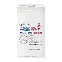 UpSpring Prenatal Complete Daily Multivitamin – Prenatal Vitamins for Women with Iron, Folate, Omega-3 DHA, Iodine, Choline, Zinc, Supports Fetal Development and Growth, 30 Day Supply – 90 Count
