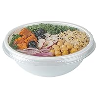 Restaurantware LIDS ONLY: 18 Ounce Plastic Salad Bowl Lids 200 Recyclable Lids For 18 Ounce Salad Bowls - Round Disposable Clear Plastic To Go Bowl Lids Bowls Sold Separately