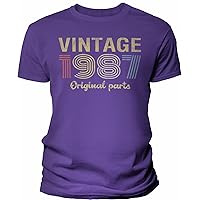 37th Birthday Shirt for Men - Vintage Original Parts 1987 Retro Birthday - 001-37th Birthday Gift