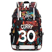 Basketball Player Star Curry Luminous Backpack Travel Student Backpack Fans Bookbag for Men Women (Style 2)
