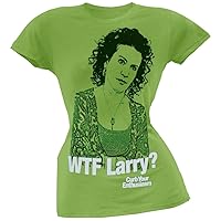 Curb Your Enthusiasm - Womens Wtf Larry Juniors T-shirt X-large Green