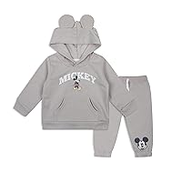 Disney Mickey Mouse Baby Boys Hoodie and Pants Set for Infants – Beige