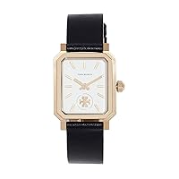 Tory Burch Women's The Robinson Watch, Ivory/Gold/Black, One Size