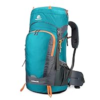 HUIOP backpack with rain cover, 65L Water-resistant Hiking Backpack with Rain Cover Outdoor Sport Travel Daypack for Camping Climbing Mountaineering