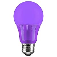Sunlite 80132 LED A19 Colored Light Bulb, 3 Watts (25w Equivalent), E26 Medium Base, Non-Dimmable, UL Listed, Party Decoration, Holiday Lighting, 1 Count, Purple