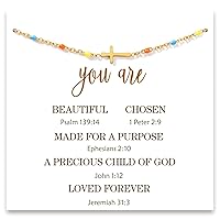 Christian Gifts for Women, Baptism/First Communion/Confirmation Gifts for Teen Girls/Daughter/Granddaughter/Niece, Religious Cross Bracelet for Women Faith, Inspirational Birthday Gifts for Friends/Mom/Grandma, Christian Catholic Jewelry for Women Mother's Day/Graduation
