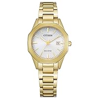 Citizen Ladies' Classic Corso Watch in Gold-Tone Stainless Steel, White Dial (Model: EW2582-59A)