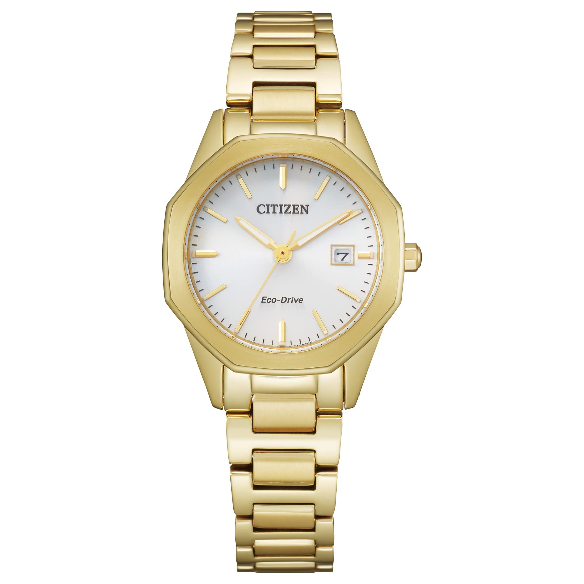 Citizen Ladies' Classic Corso Watch in Gold-Tone Stainless Steel, White Dial (Model: EW2582-59A)