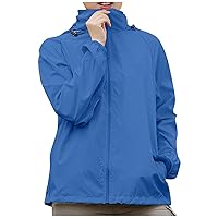Women's Jacket Outdoor Hoodie Windproof Jacket Waterproof Solid Color Hiking Slim Fit Drawstring Jacket, S-2XL