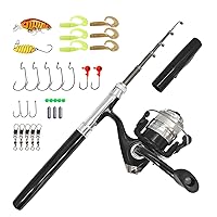 Carbon Fiber Fishing Rod and Reel Combos, Portable Telescopic Fishing Pole  with Spinning Reel, Travel Bag for Saltwater Freshwater