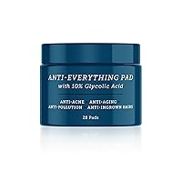 Oars + Alps Anti Everything Pads and Blackhead Remover, Dermatologist Tested Facial Cleanser with Glycolic and Salicylic Acids, Biodegradable, 28 Count