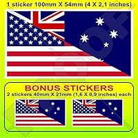 USA United States of America & Australia American-Australian Flag 4