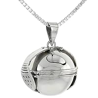 Sterling Silver 6 Picture Photo Ball Locket Necklace for Mothers & Grandmothers Handmade 3 Sizes