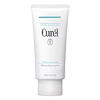 Curel Japanese Skin Care Makeup Cleansing Gel, Gentle Facial Cleanser for Dry, Sensitive Skin, pH-Balanced and Fragrance-Free Japanese Skincare, 4.5 oz (Step 1 of 2-Step Skincare)