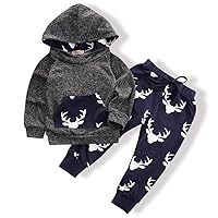 oklady Toddler Baby Boys Clothes Pant Set Long Sleeve Hoodie Tops and Pants Set Autumn Sweatsuit