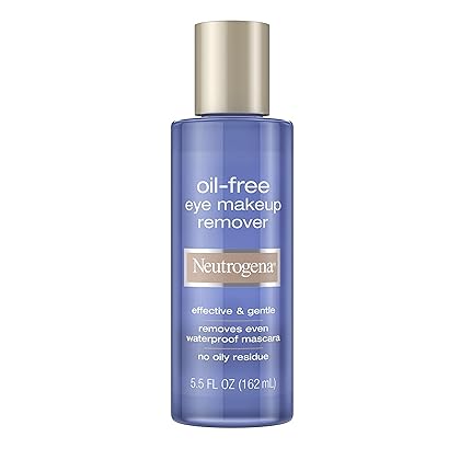 Neutrogena Oil-Free Liquid Eye Makeup Remover, Residue-Free, Non-Greasy, Gentle & Skin-Soothing Solution with Aloe & Cucumber Extract for Waterproof Mascara, 5.5 fl. oz