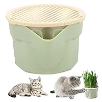 Cat Grass Planter 3.5 Inch Plastic Hydroponic Cat Grass Cup Box Easy to Grow Soil Free Hydroponic Cat Grass Planter Reusable Wheatgrass Growing Kit Sprouter for Indoor Cats