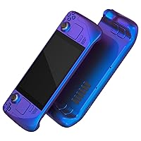 eXtremeRate Chameleon Purple Blue Faceplate Back Plate Shell for Steam Deck LCD, Handheld Console Replacement Housing Case, Custom Full Set Shell Buttons for Steam Deck Console - Console NOT Included