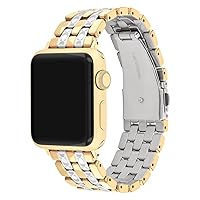 COACH Apple Watch Band Genuine Signature C Bracelet 14700245 [Fits 38mm & 40mm & 41mm] Womens Metal Band Silver Gold, silver/gold, ワンサイズ, Classic