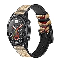 CA0005 Baseball Leather Smart Watch Band Strap for Wristwatch Smartwatch Smart Watch Size (24mm)
