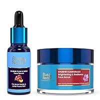Blue Nectar Kumkumadi Oil Face Exfoliator & Plum Face Serum | Fight Acne, Tan, and Bumpy Skin | Natural Beauty Solutions